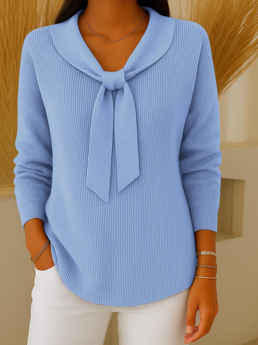 Lapel Tie Sweater