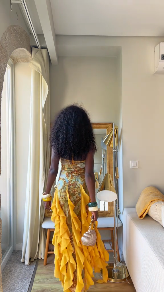 Yellow Ruffled  Dress