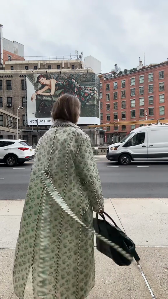 Green Floral Coat