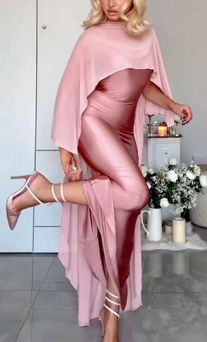 Satin Sheer Maxi Dress