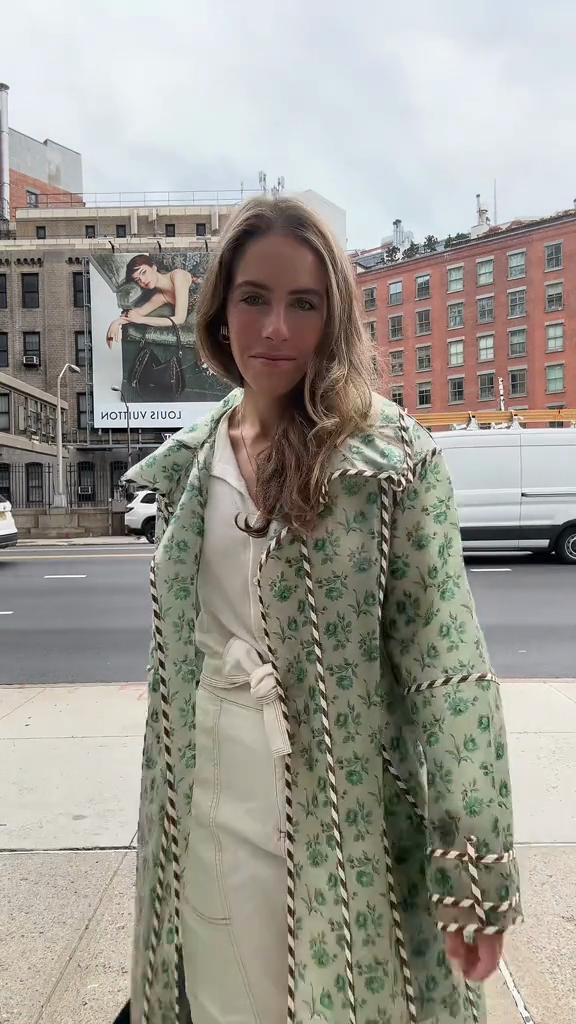 Green Floral Coat