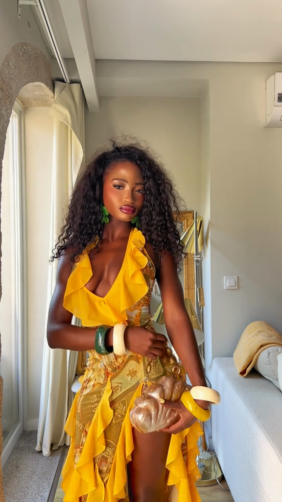 Yellow Ruffled  Dress