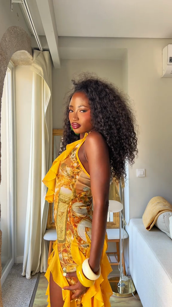 Yellow Ruffled  Dress